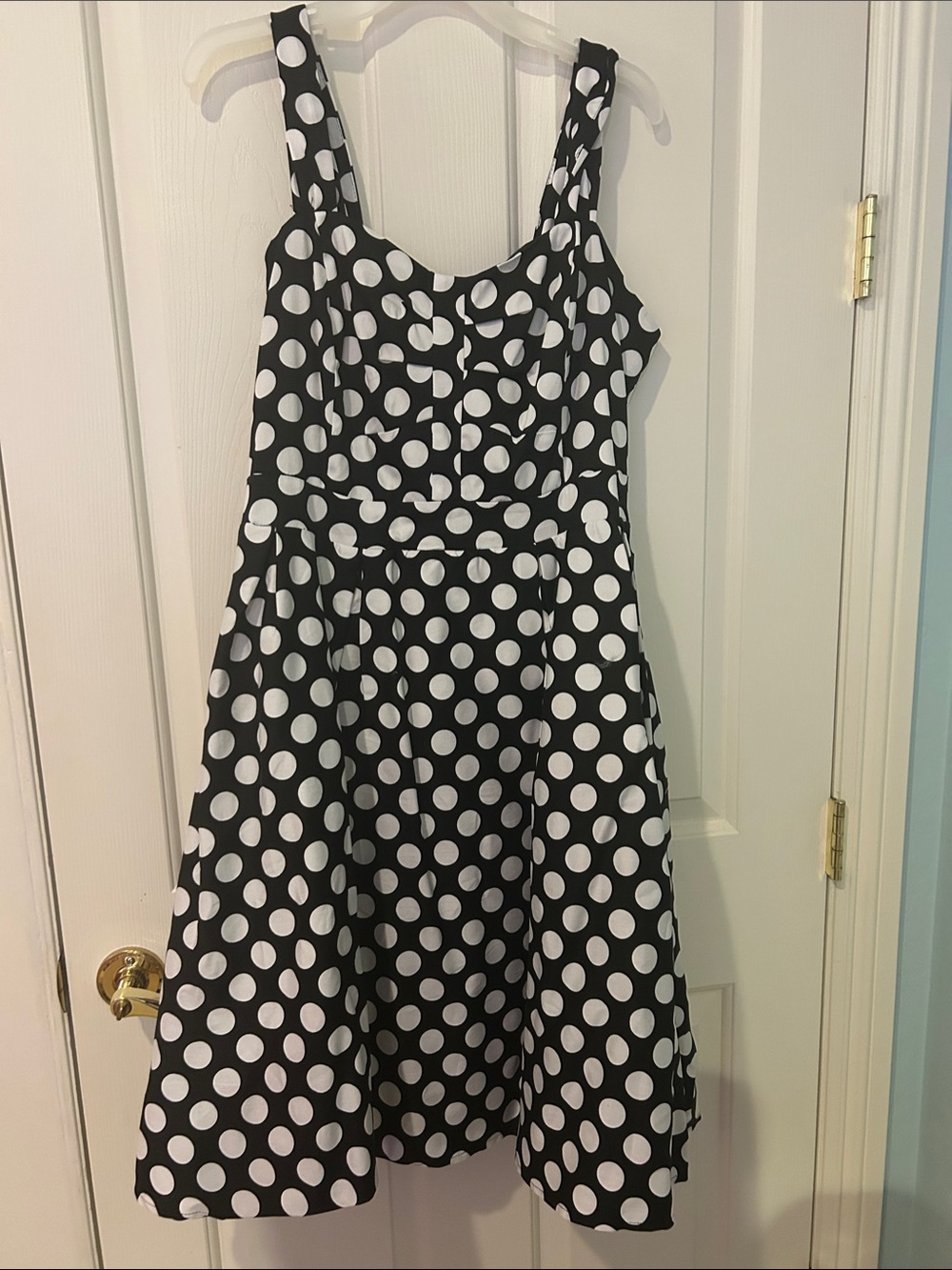 NWT CITY CHIC Black and White Polka Dot Dress - Classic Sleeveless Fit